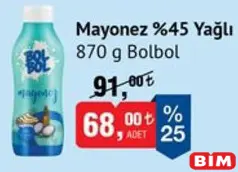 BOLBOL MAYONEZ %45 YAĞLI 870 G fiyat ve kampanya bilgisi